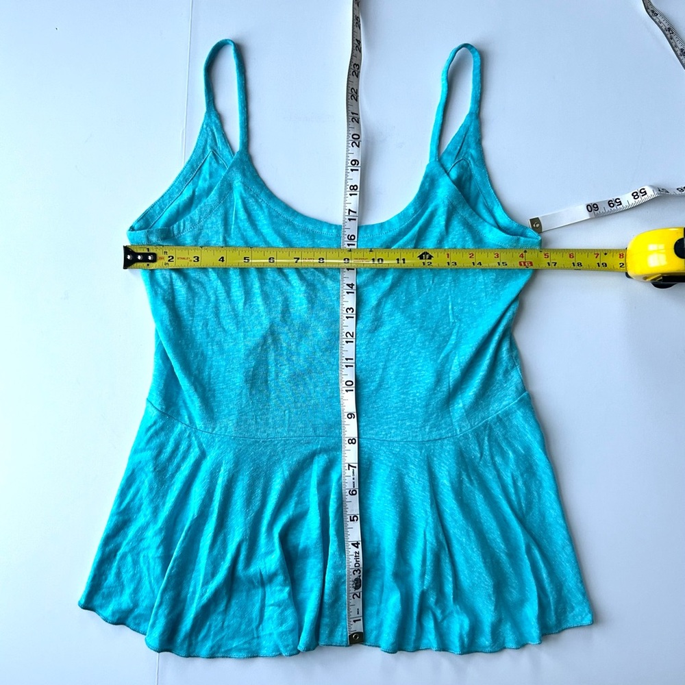 🌸NWT Chaser Scoop Back Peplum Cami. Aqua. Size: Small - Picture 7 of 8